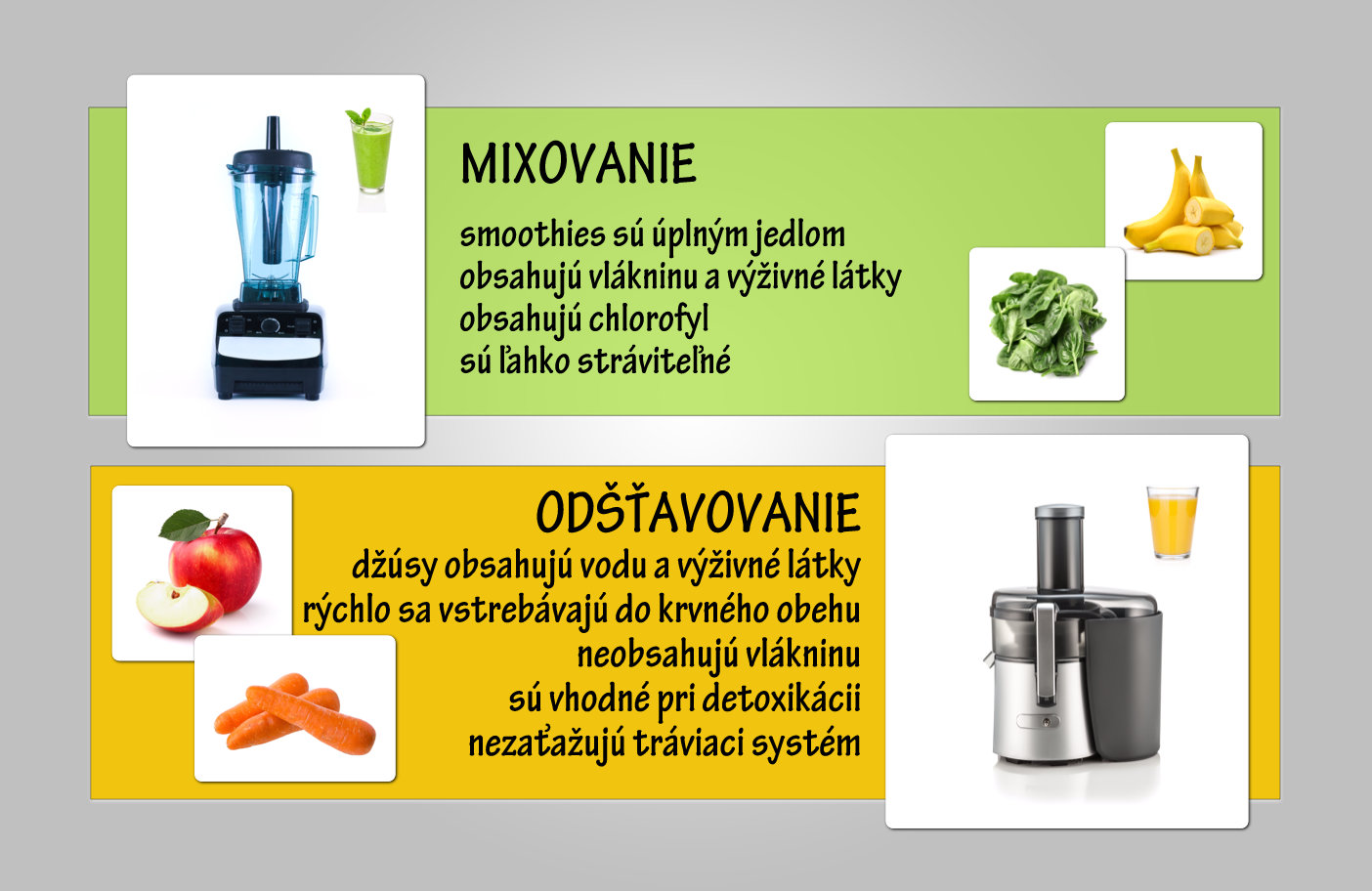 Odšťavovanie alebo mixovanie?