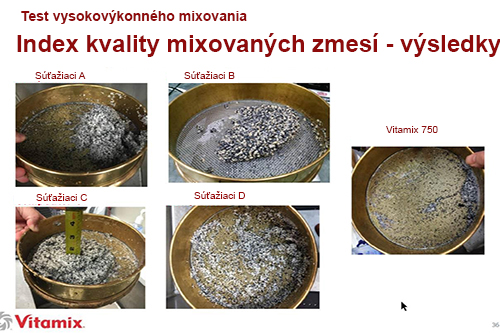 Precedené zmesi z jednotlivých mixérov ukazujú, že Vitamix 750 obstál v teste jednoznačne najlepšie.