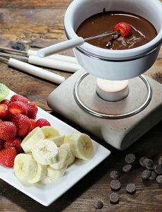 Čokoládové espresso fondue