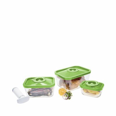 Sada sklenených vákuových dóz - použitá