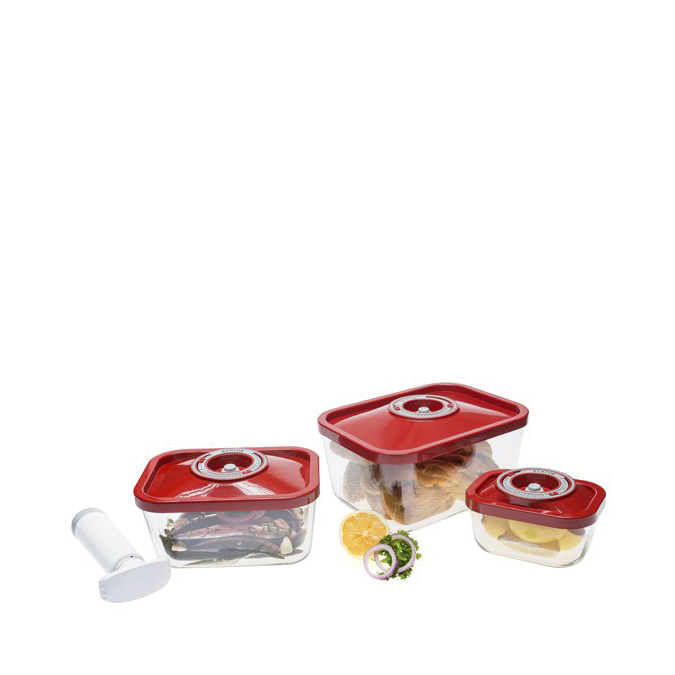 Sada sklenených vákuových dóz - použitá