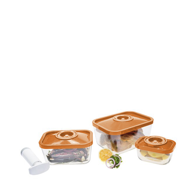 Sada sklenených vákuových dóz - použitá